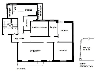zoom immagine (Appartamento 170 mq, soggiorno, 3 camere, zona Santa Sofia)